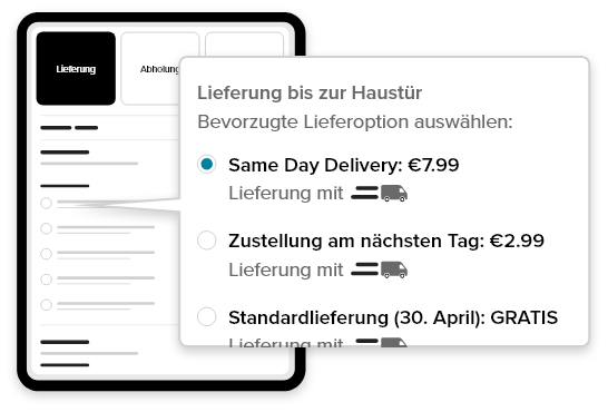 Komfortable Lieferoptionen hinzufugen Komfortable Lieferoptionen hinzufugen